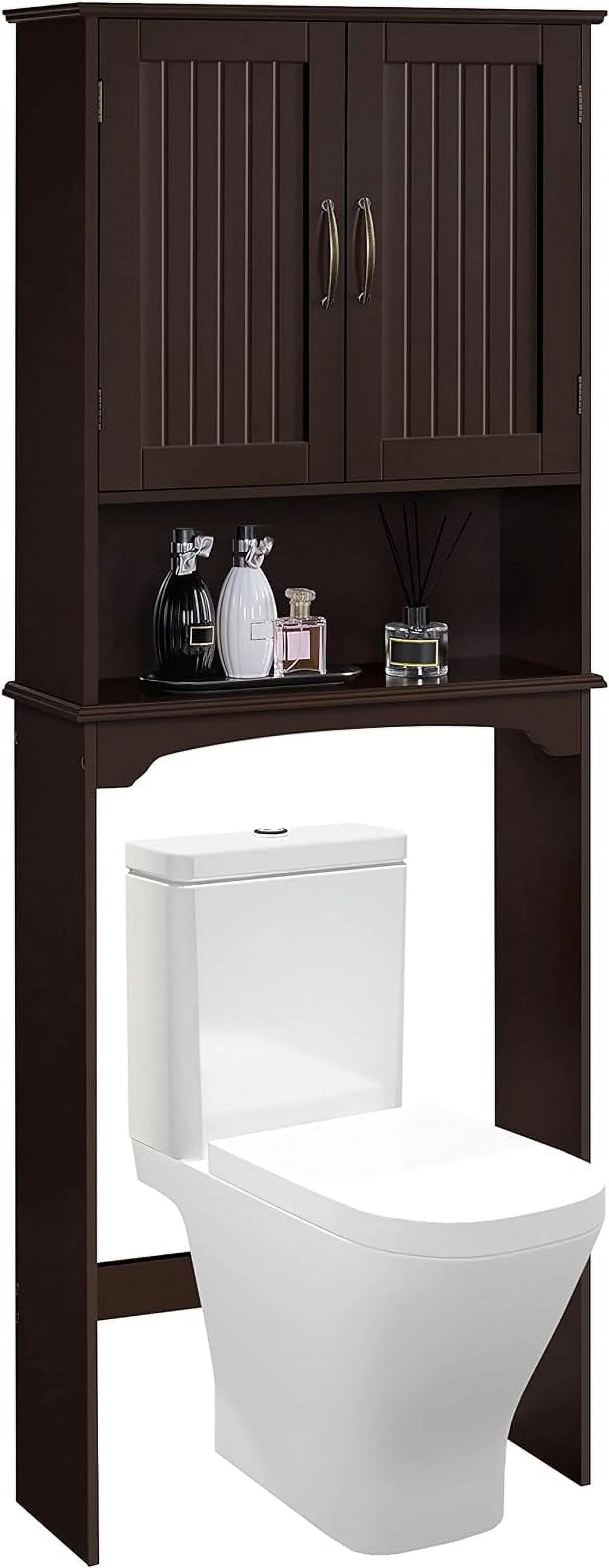 Over The Toilet Storage Cabinet Bathroom Organizer with Adjustable Shelf Y545192