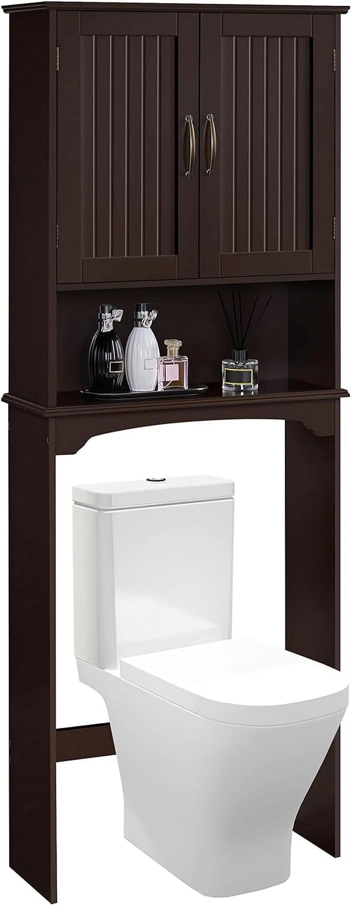 Over The Toilet Storage Cabinet Bathroom Organizer with Adjustable Shelf Y545192