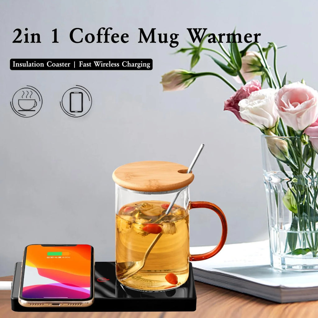 Coffee Mug Warmer 2 in 1 Wireless Charger B8737