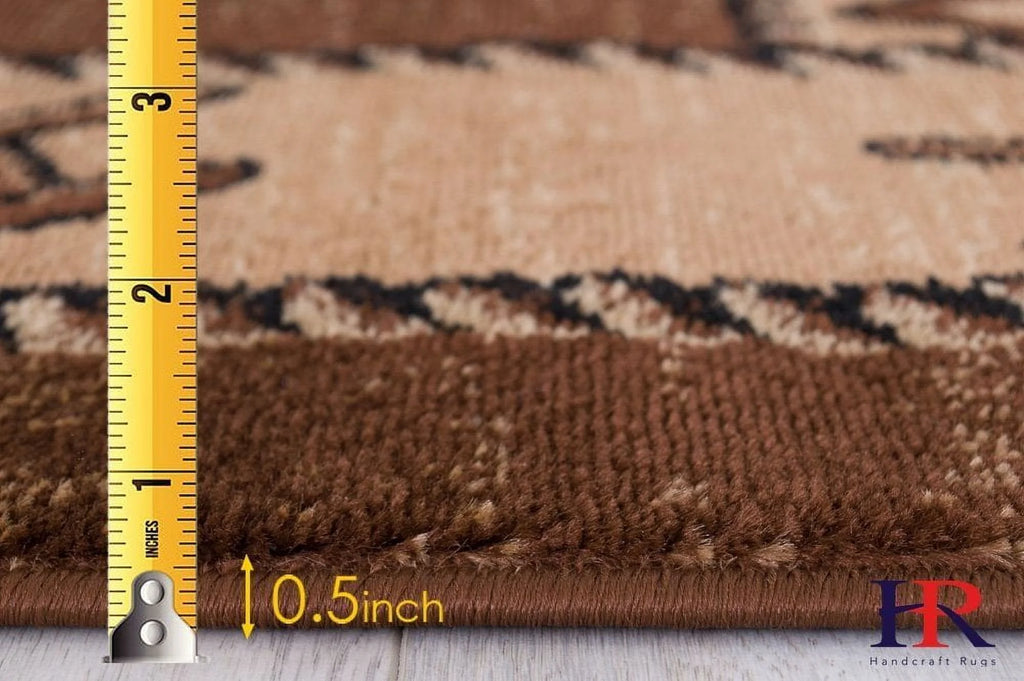 Chocolate Brown/Beige Cabin Area Rug A76706