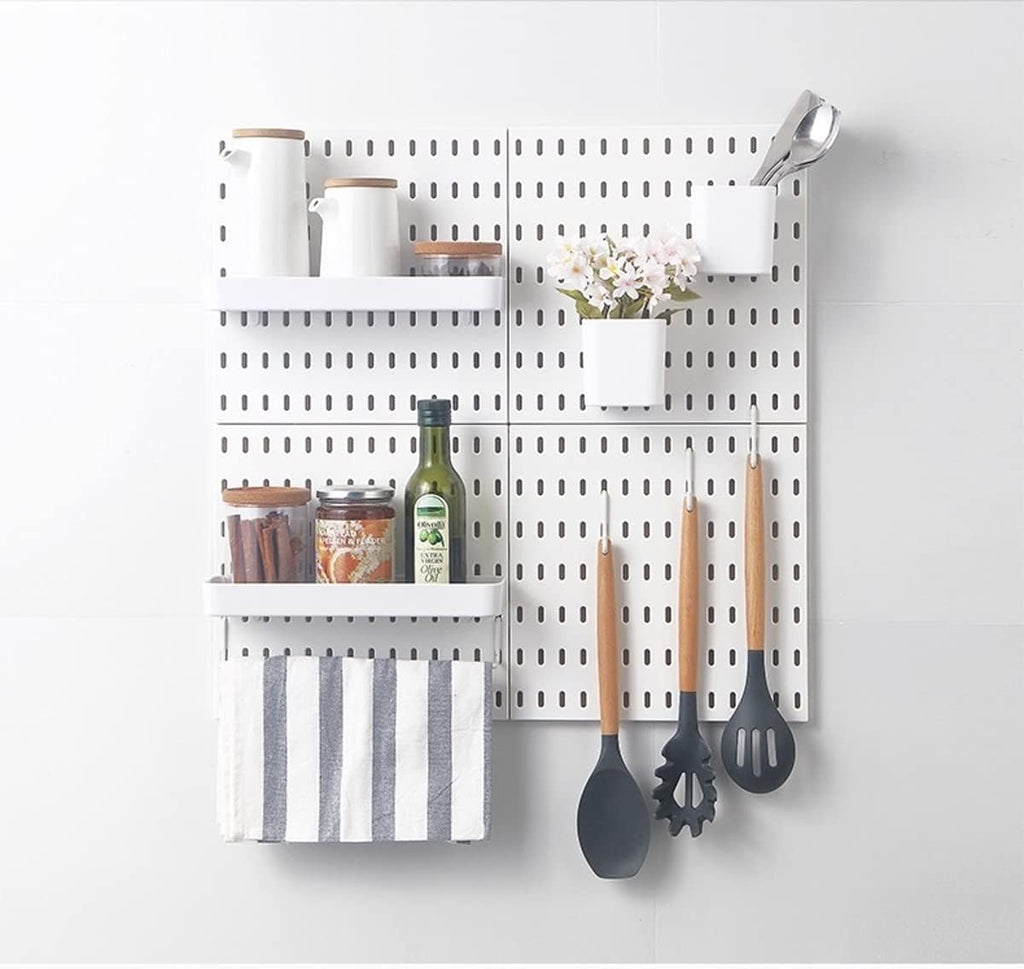 Pegboard Wall Organizer Kit 4 Boards 14 Piece Accessories 22x22 White Pack of 2 H515856