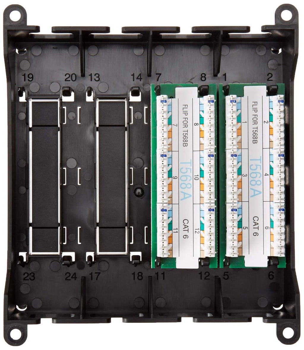 Patch Panel - CAT 6 - RJ-45 X 12 - Black ABS plastic - 12 ports B25082