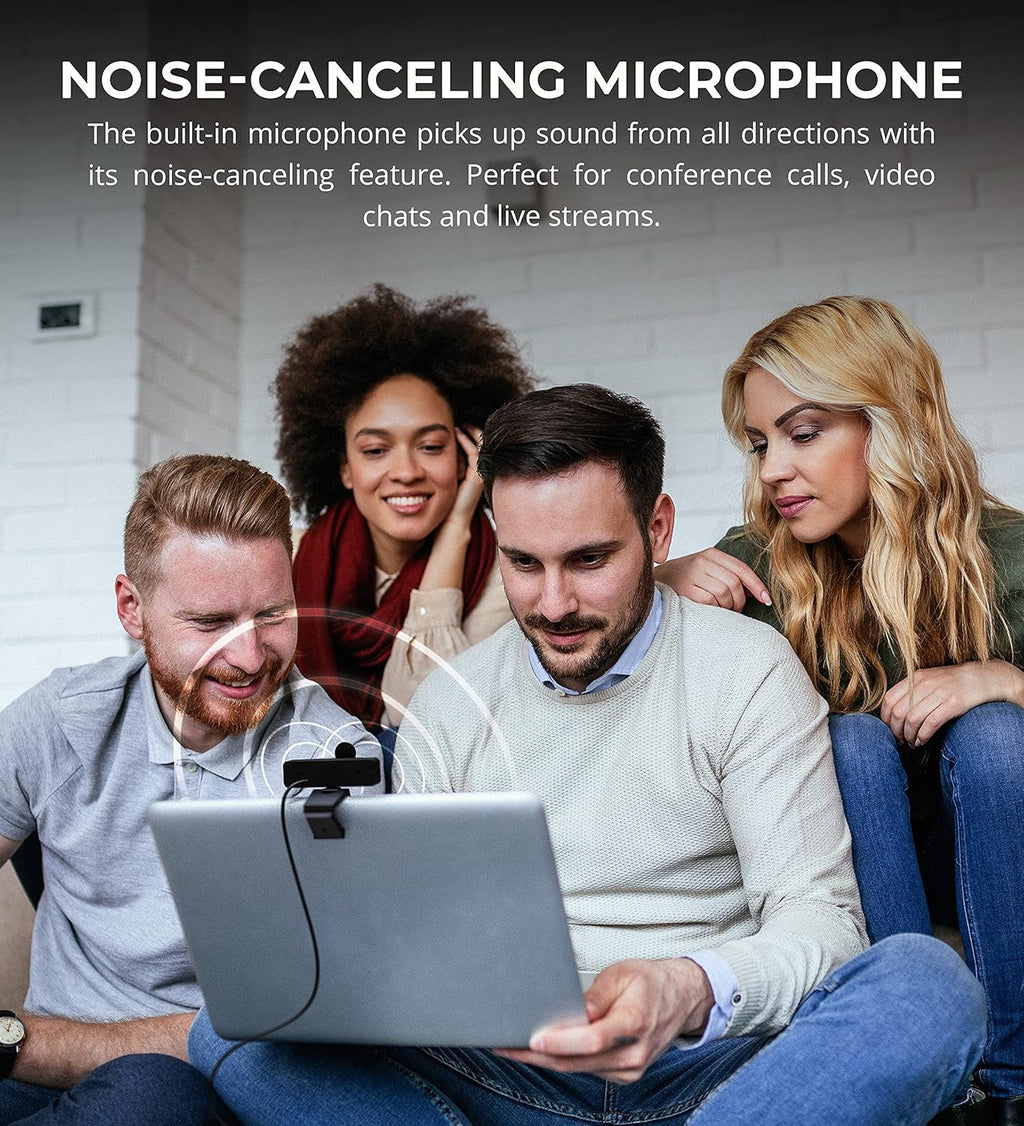 Noise Canceling Bluetooth Headset Bundle with USB Webcam and Conference Speakerphone M7415