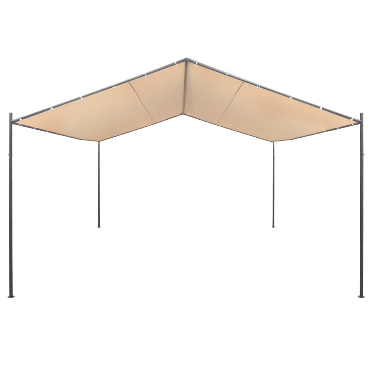 Beige Steel Frame Garden Canopy Tent Sun Shelter 13ft x 13ft x 8.5ft A287452