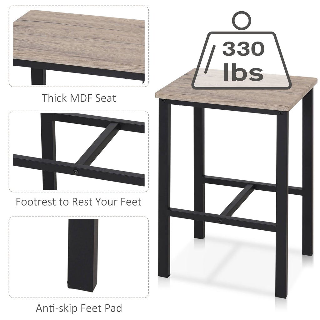 5 Piece Kitchen Table and 4 Stools Dining Set with Metal Legs G8596