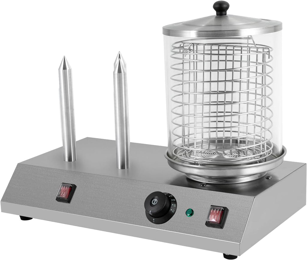Electric Hot Dog Steamer & Bun Warmer Stainless Steel Portable Commercial 86-230℉ 19.72x10.94x14.57in U903959