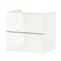 Sink Cabinet with 2 Drawers, High Gloss White W619757