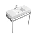 40 in. Stainless Steel Console with White Acrylic Sink T165