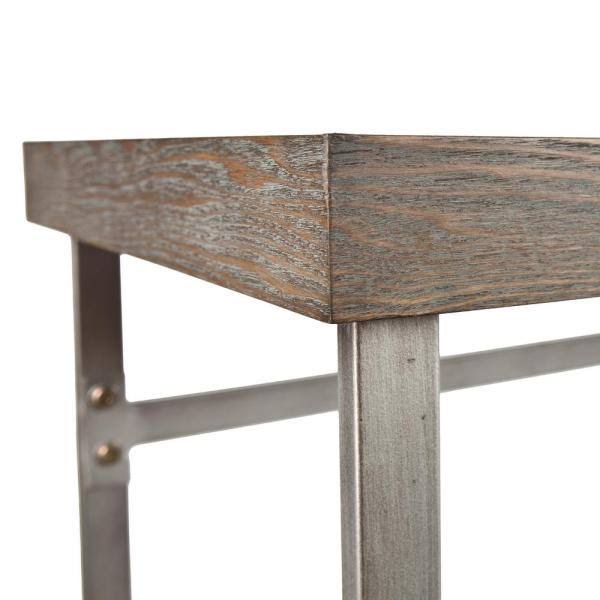Burnt Oak Veneer Rectangle Wood Console Table N575