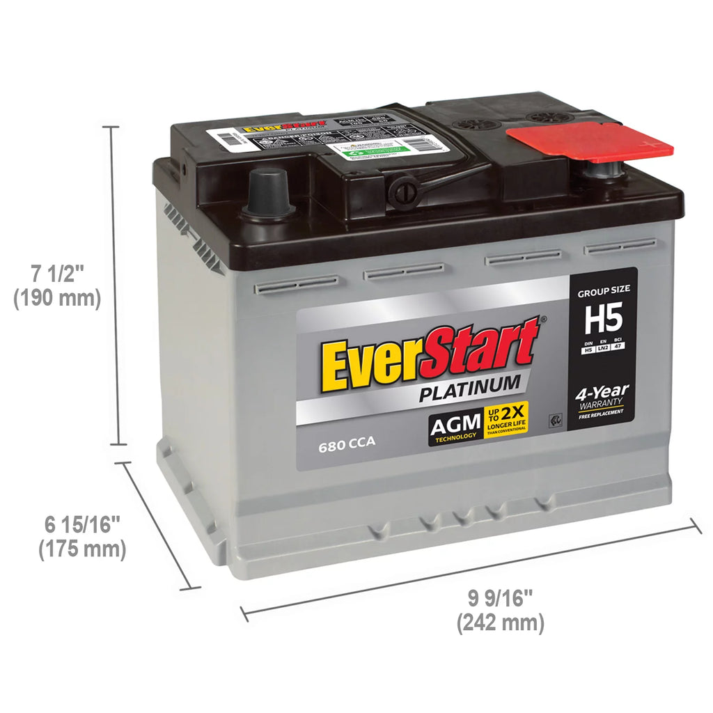 AGM Battery Group Size H5 12 Volts 640 CCA J963725