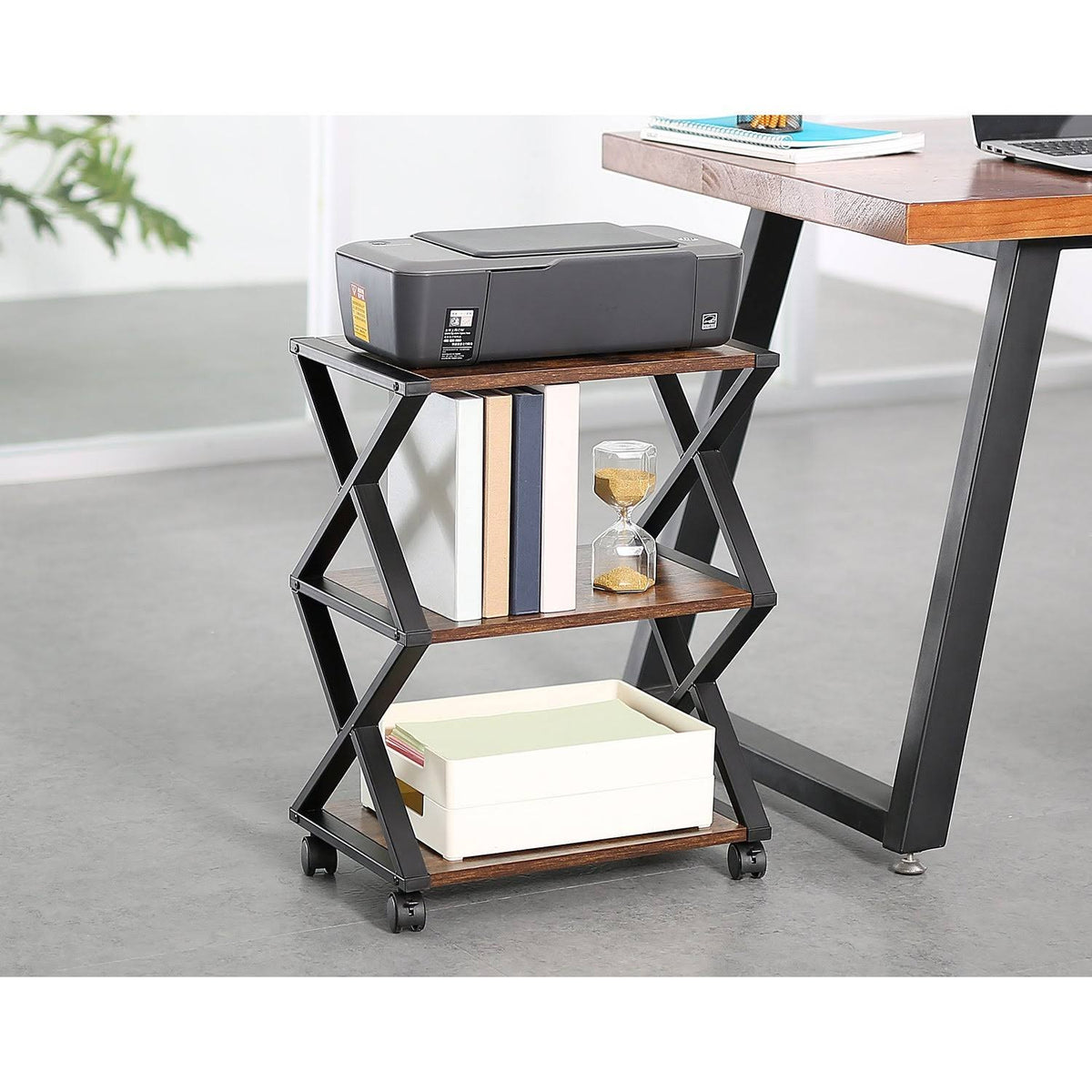 3 Tiers Wood and Metal Printer Stand E592