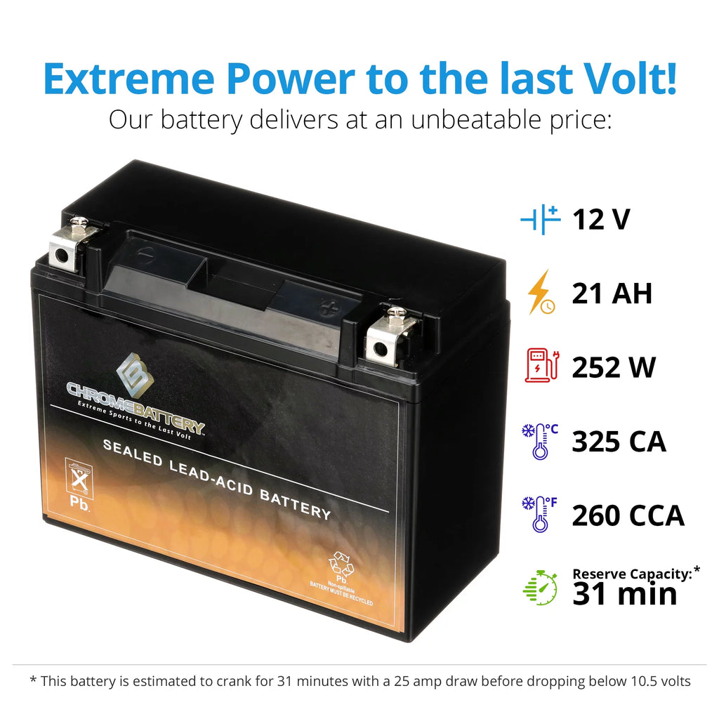 12 Volt 20 Ah 260 CCA Snowmobile Battery U500