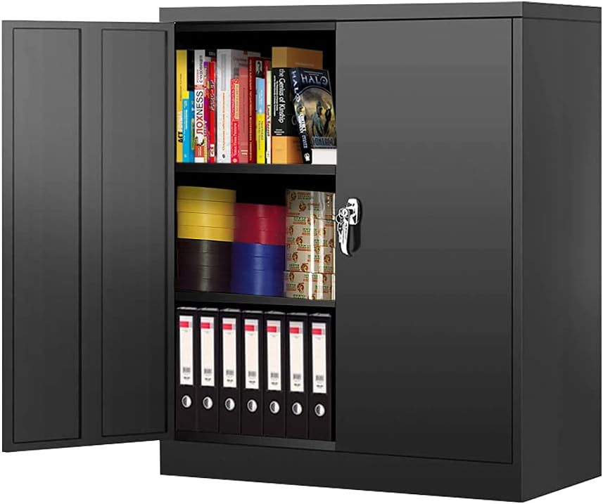 Black Locking Steel Storage Cabinet with 2 Doors V2289