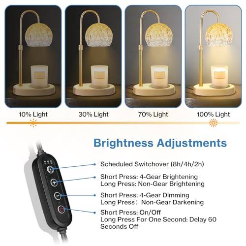 Adjustable Height Dimmable Candle Warmer Lamp with 2 Bulbs Timer P709