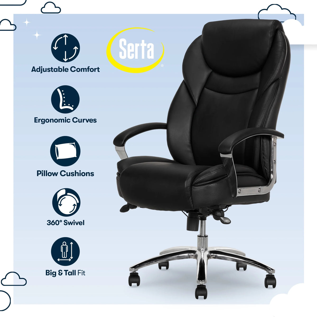 Black Bonded Leather Big & Tall Office Chair O86911