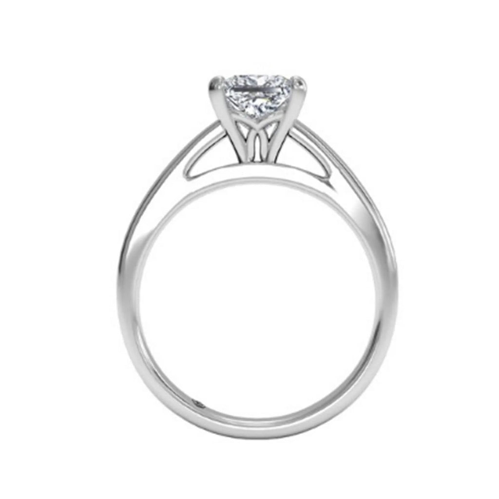 18K White Gold Plated Sterling Silver Moissanite Ring L281