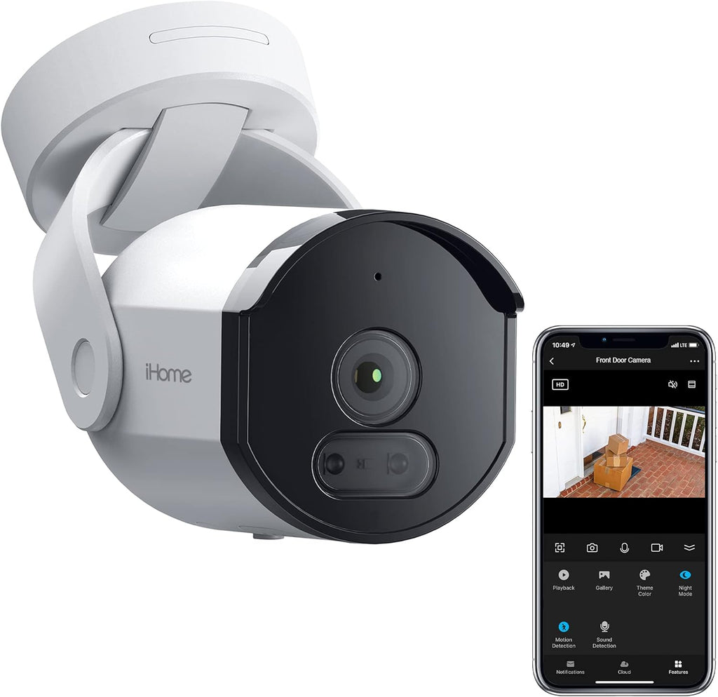 1080p HD Weatherproof WiFi Security Camera with 2-Way Audio C773486