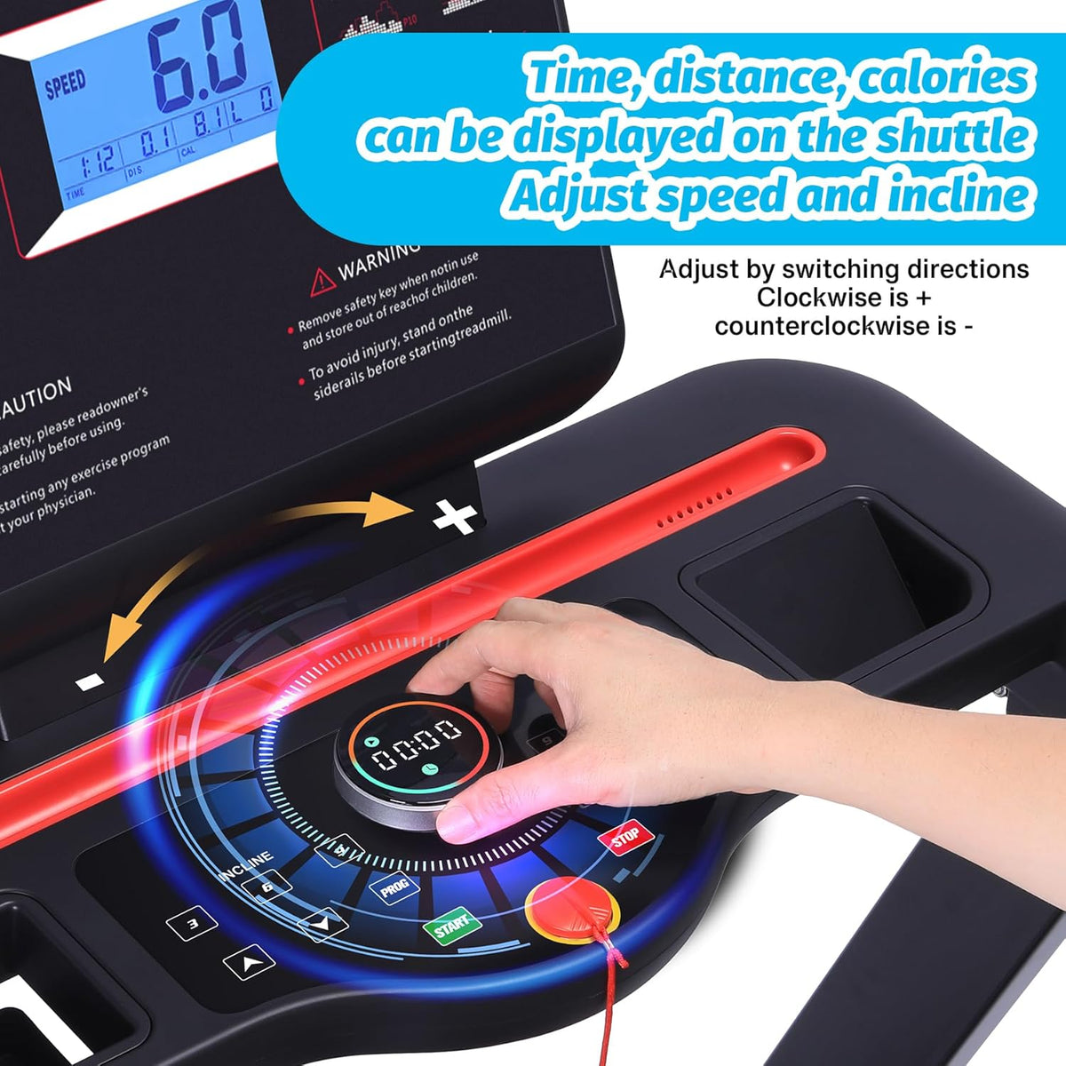 3.5 HP Quiet Brushless Folding Treadmill with 48x18in Running Area K645590