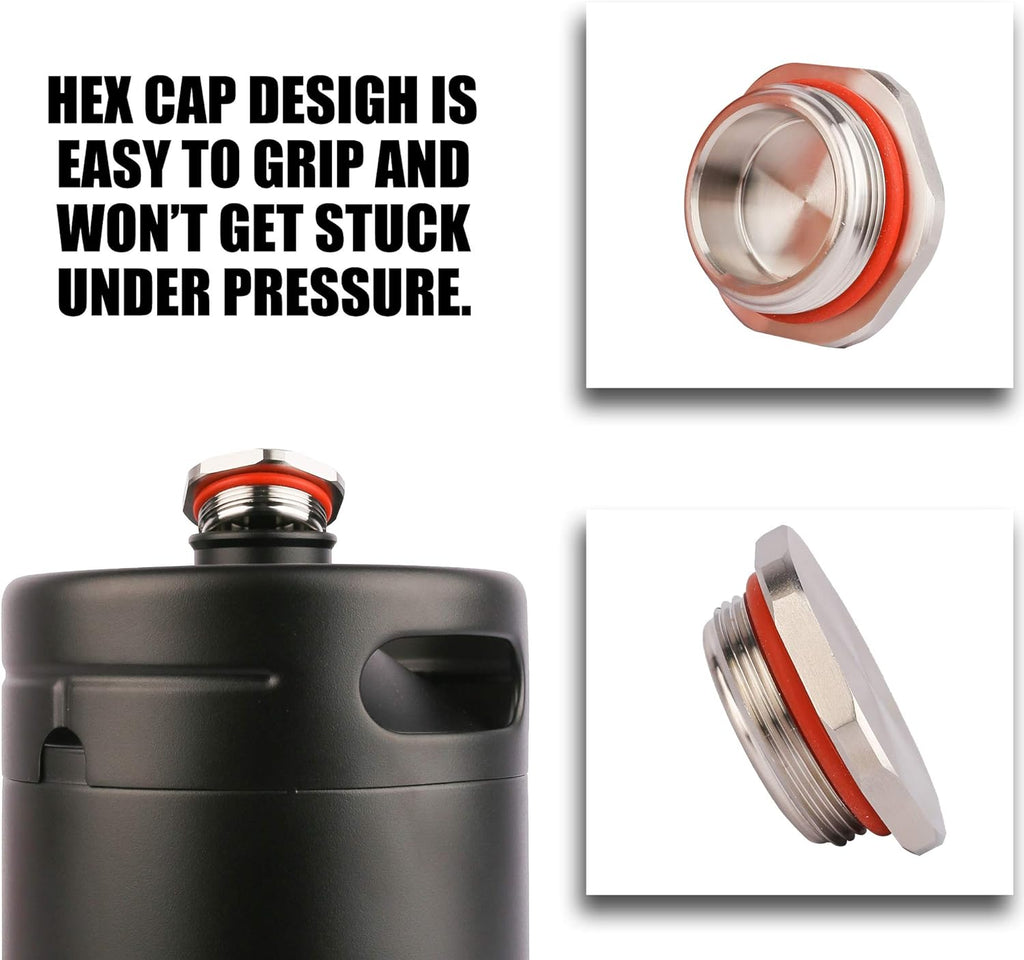 64oz Stainless Steel Pressurized Mini Keg with Cooler Jacket S918052