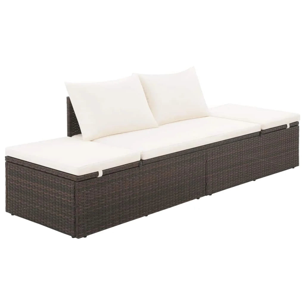 Brown Poly Rattan Garden Bed G29816
