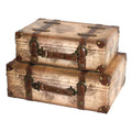 Leather Suitcase with Straps (Set of 2) D227757