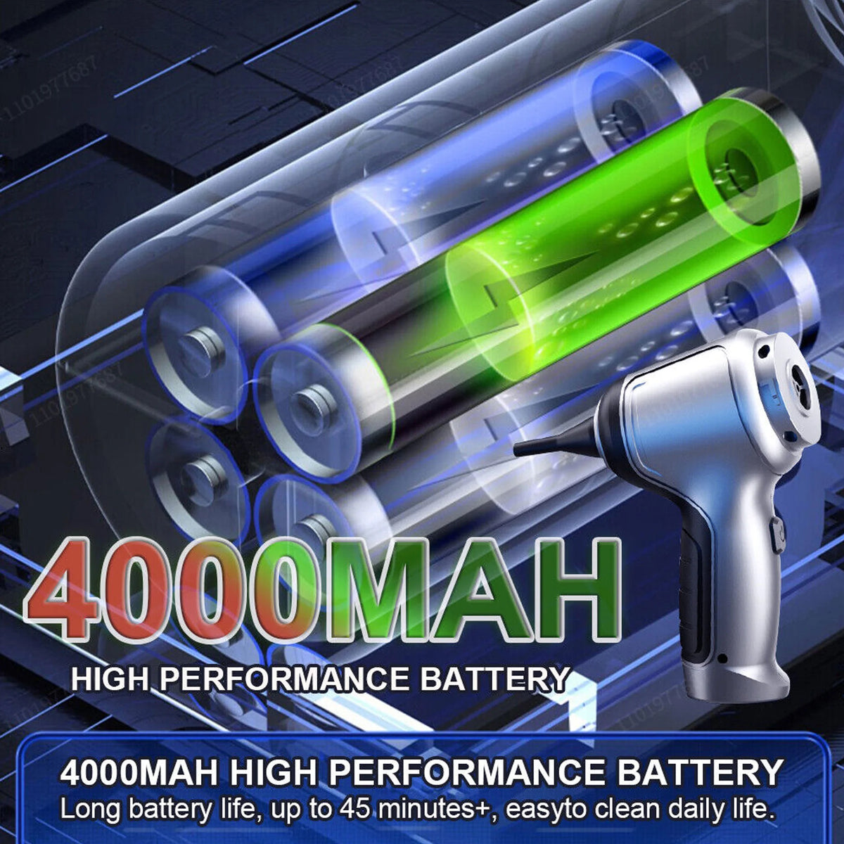 9000Pa 120W Wet and Dry Handheld Car Vacuum Cleaner W66859