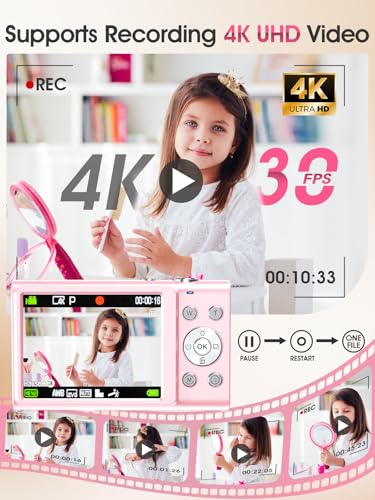 4K 48MP Compact Point and Shoot Digital Camera with 32GB Card G902407