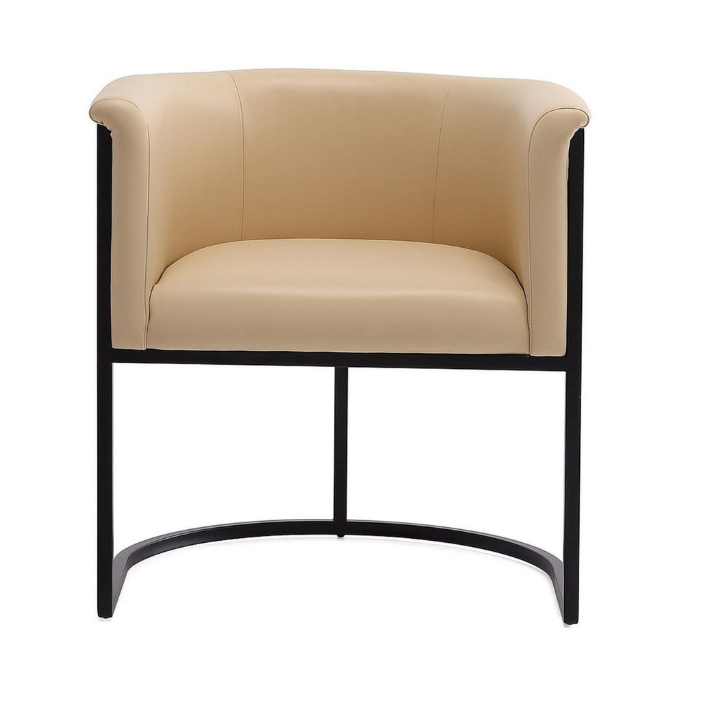 Tan and Black Faux Leather Dining Chair (Set of 2) F40326