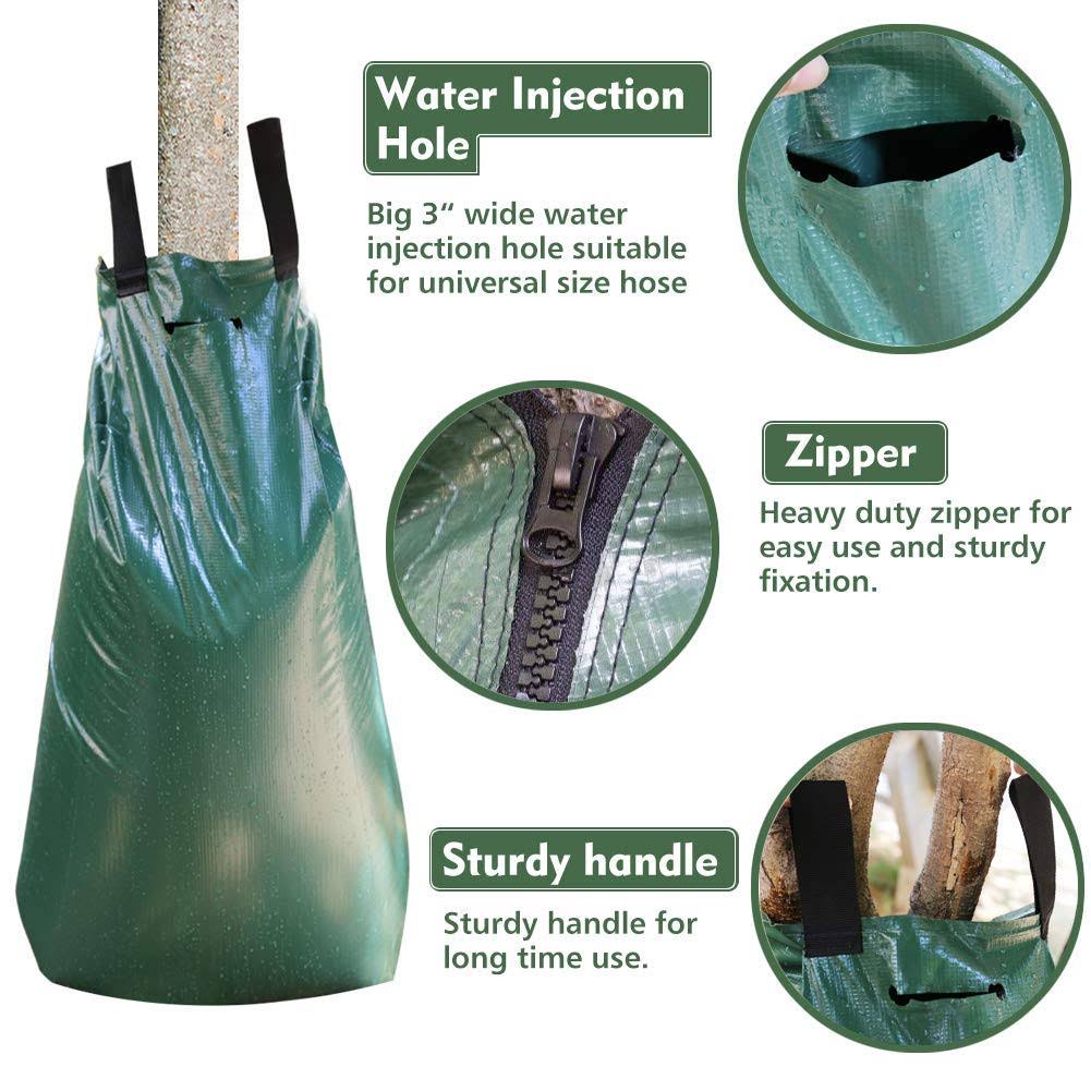 Tree Watering Bag 20 Gallon with Heavy Duty Zipper PVC Slow Release Drippers L8070