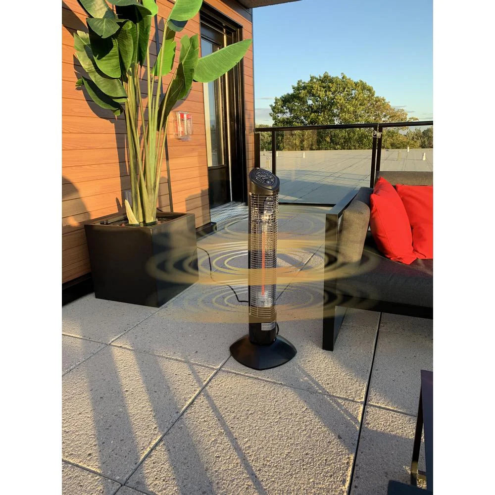 Black 1200W Oscillating Infrared Electric Outdoor Heater D524272