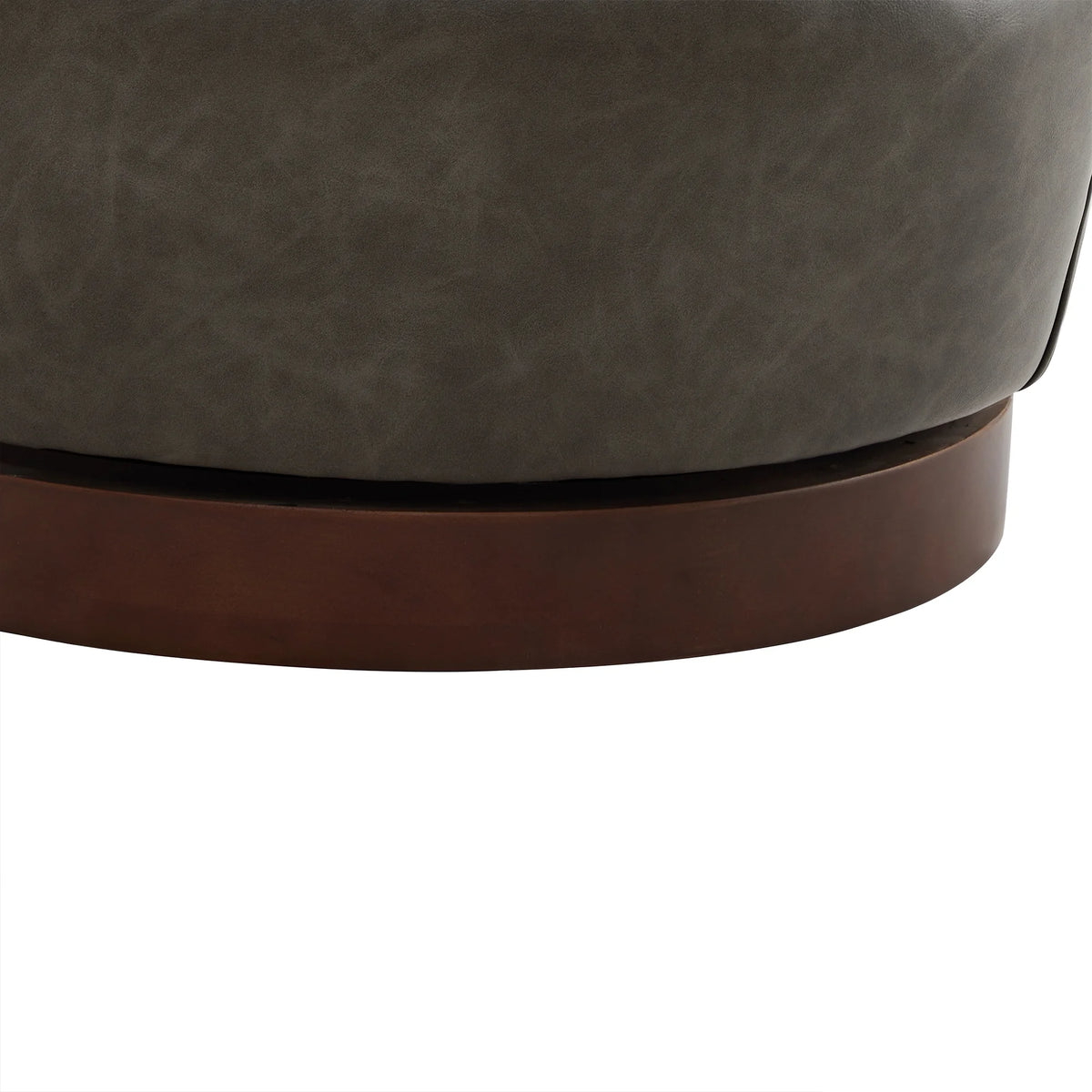 Dark Gray Faux Leather Swivel Barrel Accent Chair M9061