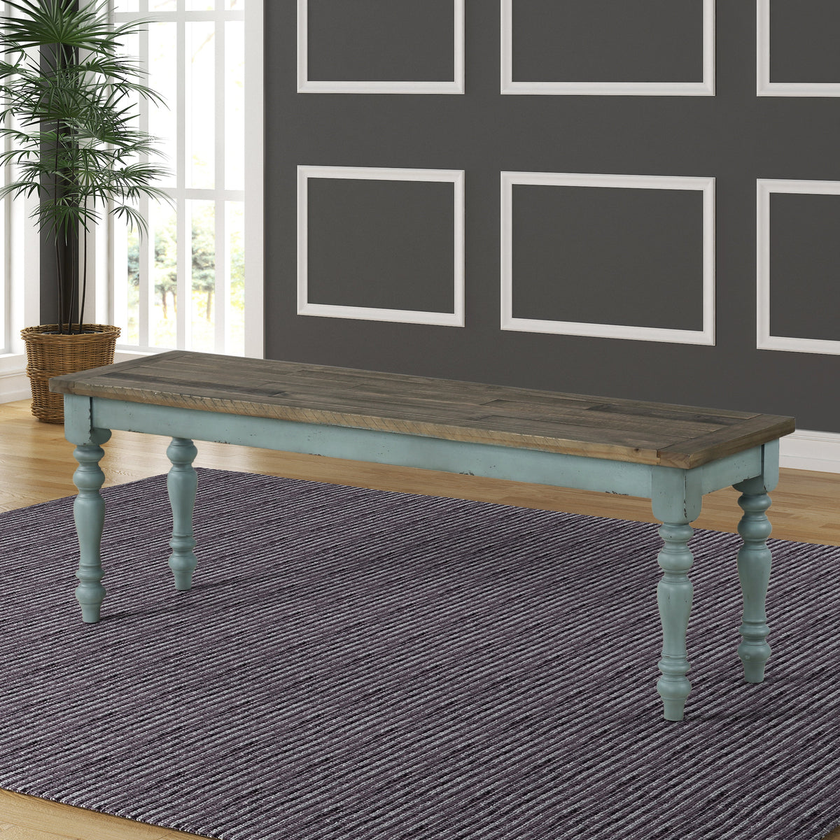 Two-Tone Wood Bench I564630