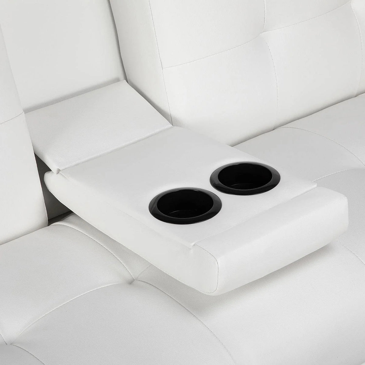 White Faux Leather Futon Set Convertible Sleeper Loveseat Daybed C815794