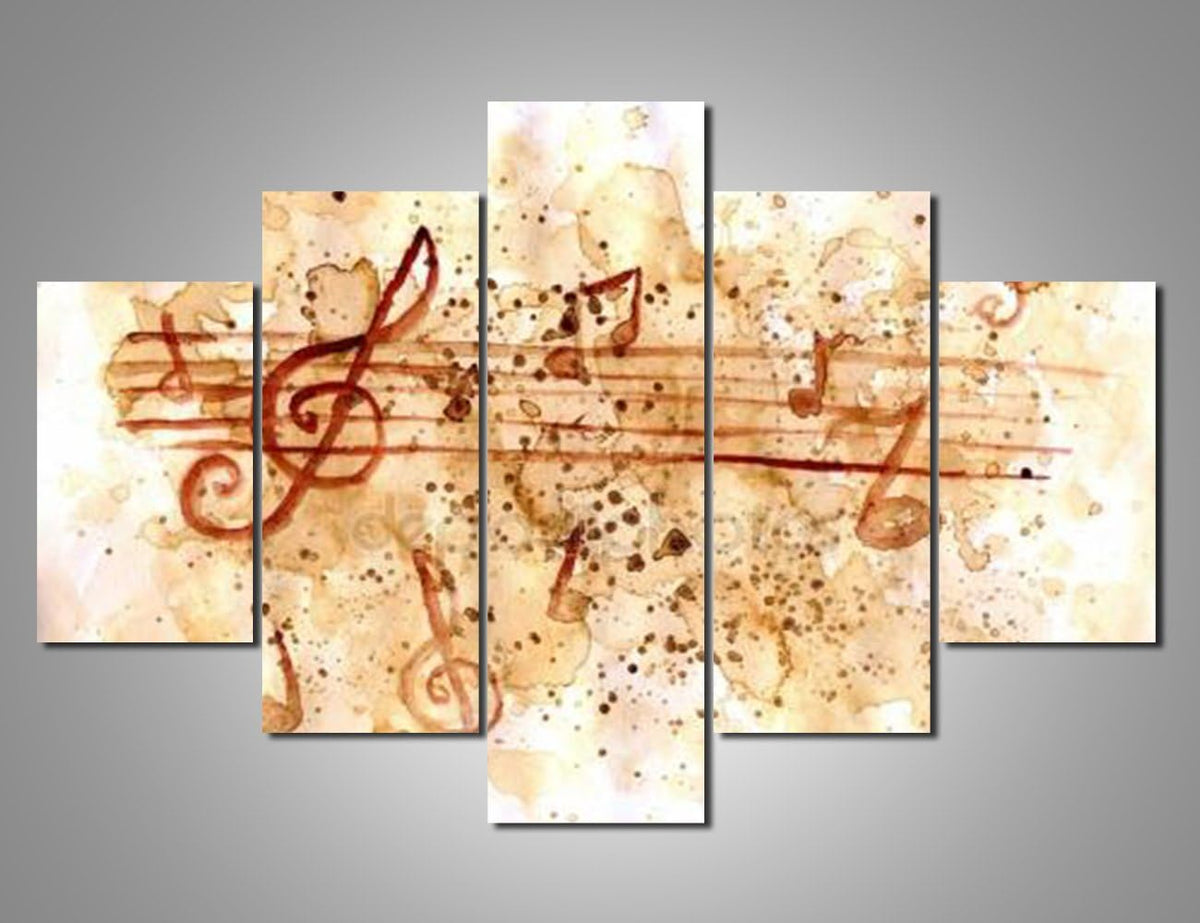 Black and White 5 Piece Canvas Wall Art Turntables Paintings Y506627