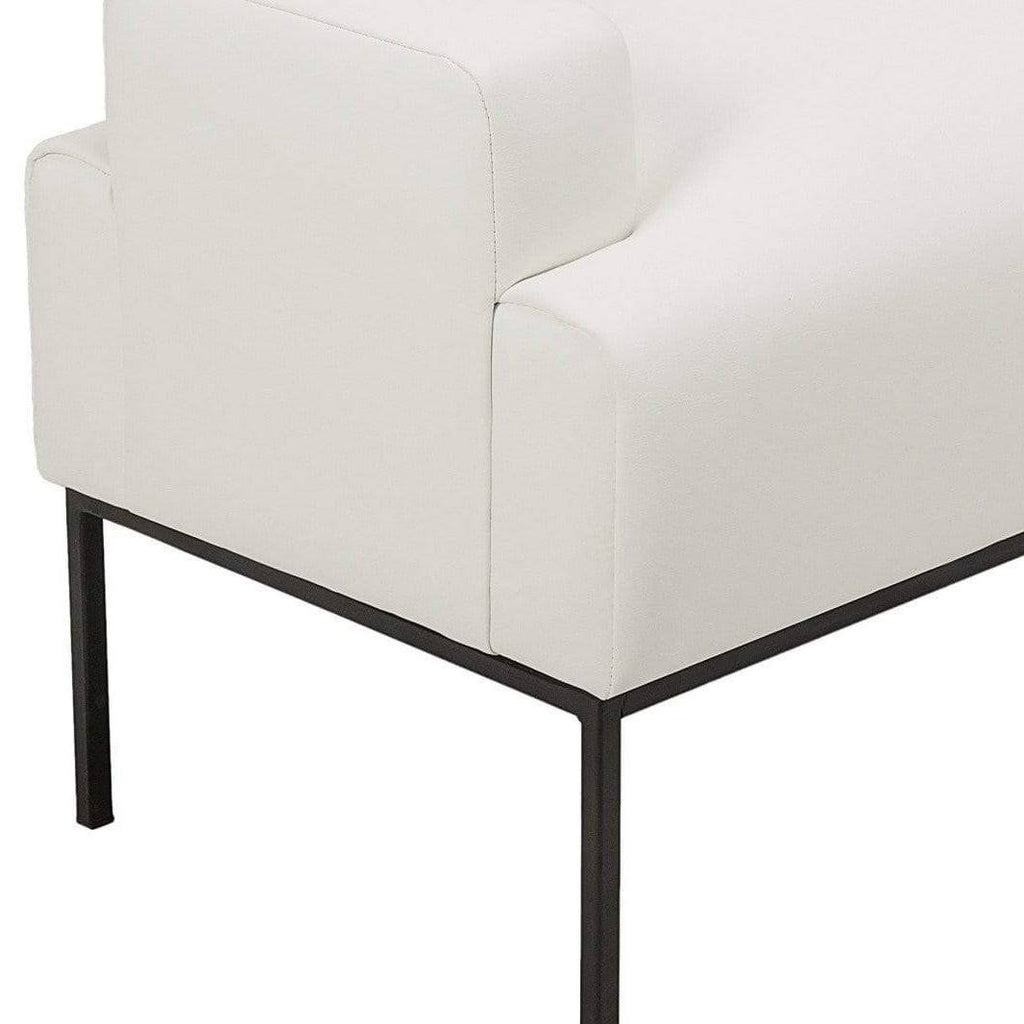 Black PU Leather Ottoman with Metal Frame F32865