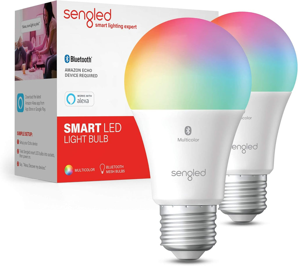 Alexa Light Bulb, Color Changing, E26 60W Equivalent, 2-Pack M746