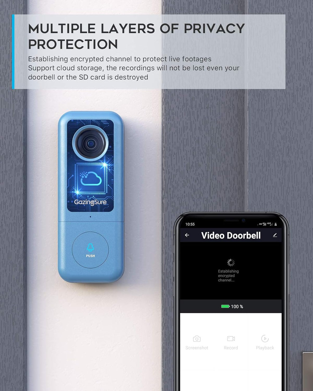 2K WiFi Video Doorbell Camera with Chime W7978