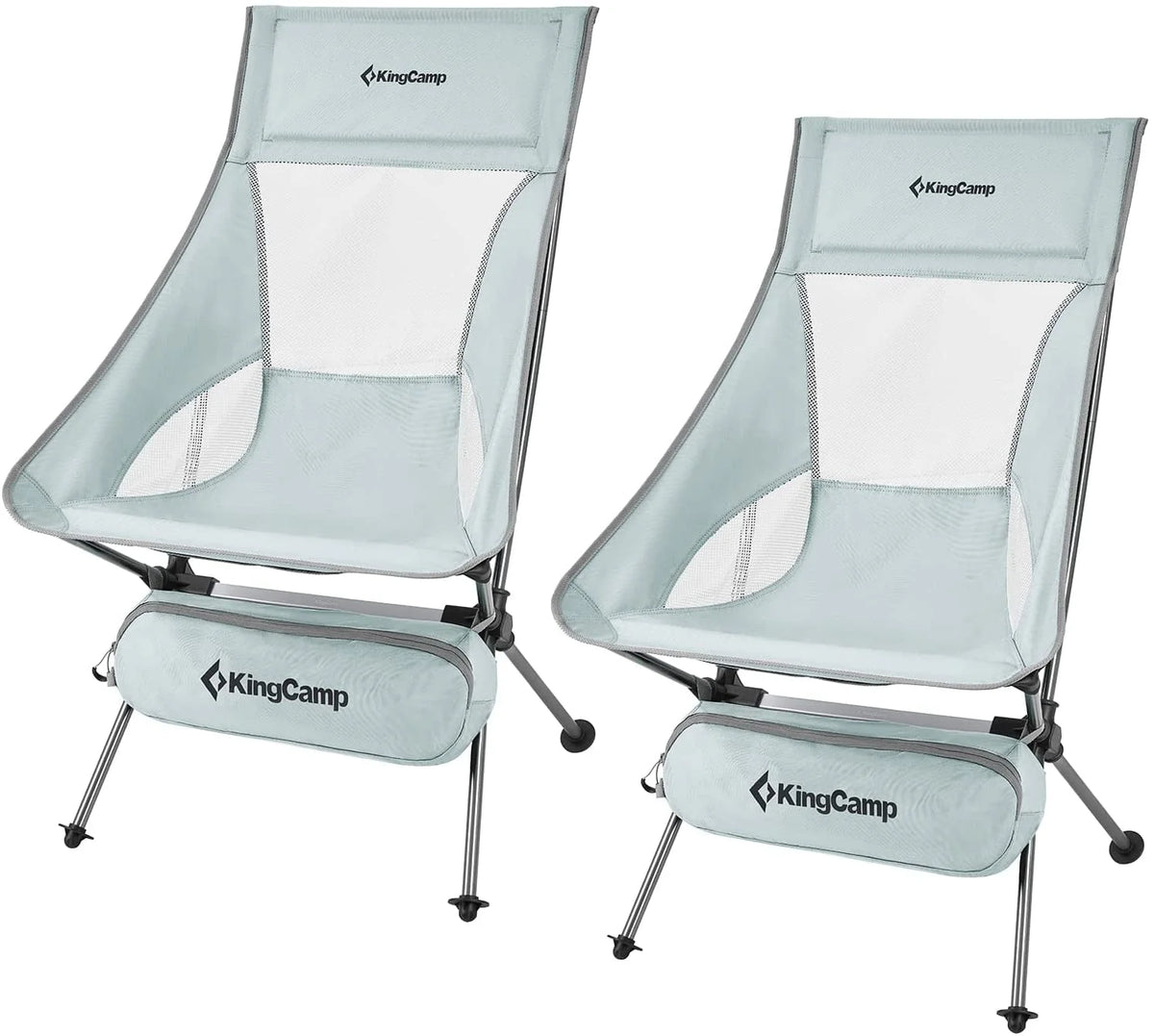 2 Pack High Back Lightweight Extra Wide Folding Camping Chairs with Carry Bag Black Q671
