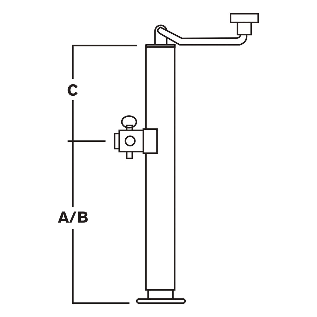Round Tube-Mount Jack - 3000-Lb. Lift Capacity T334