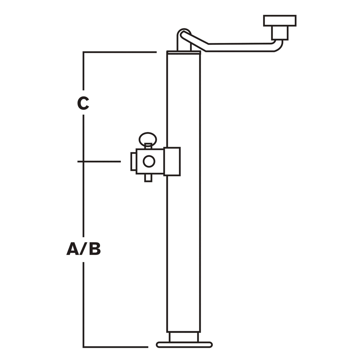 Round Tube-Mount Jack - 3000-Lb. Lift Capacity T334