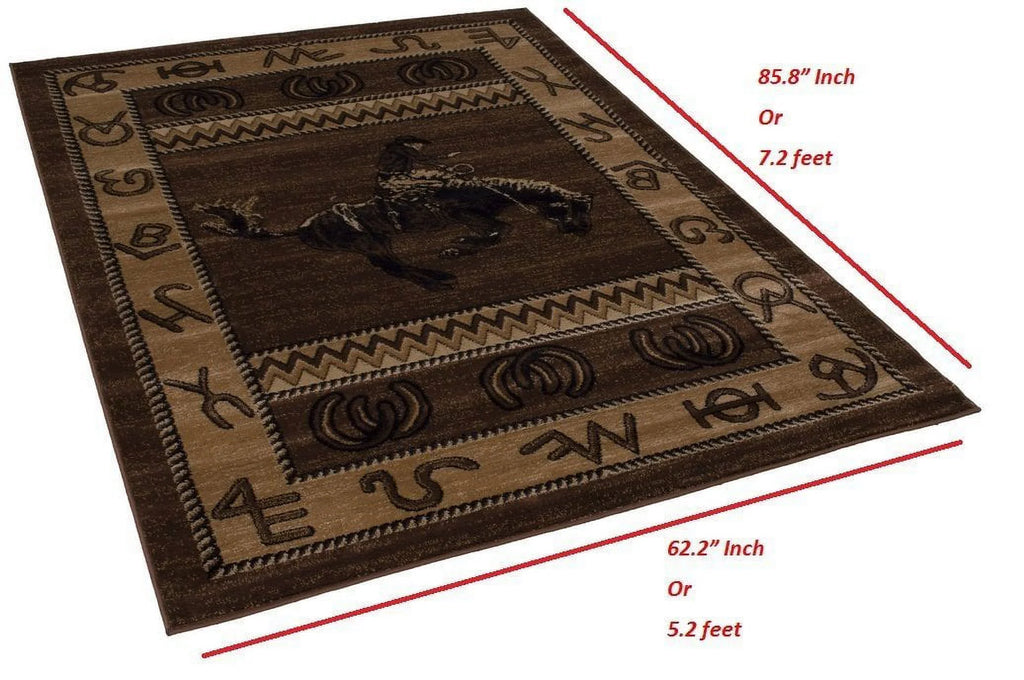 Chocolate Brown/Beige Cabin Area Rug A76706