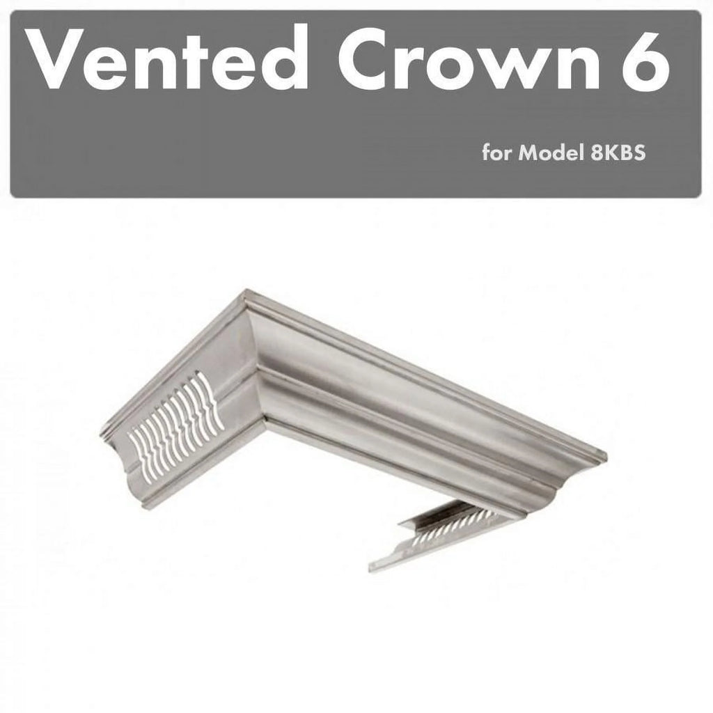 Vented Crown Molding Profile 6 for Wall Mount Range Hood in Stainless Steel L6378