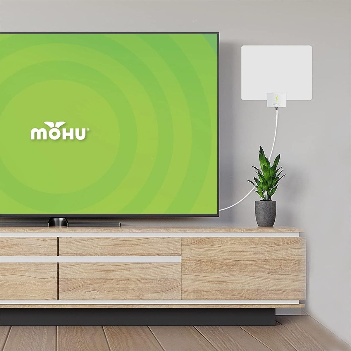 Indoor HDTV Antenna, 60-Mile Range, Multi-Directional, Paper-Thin, 16 ft. Coaxial Cable, 4K-Ready J372396