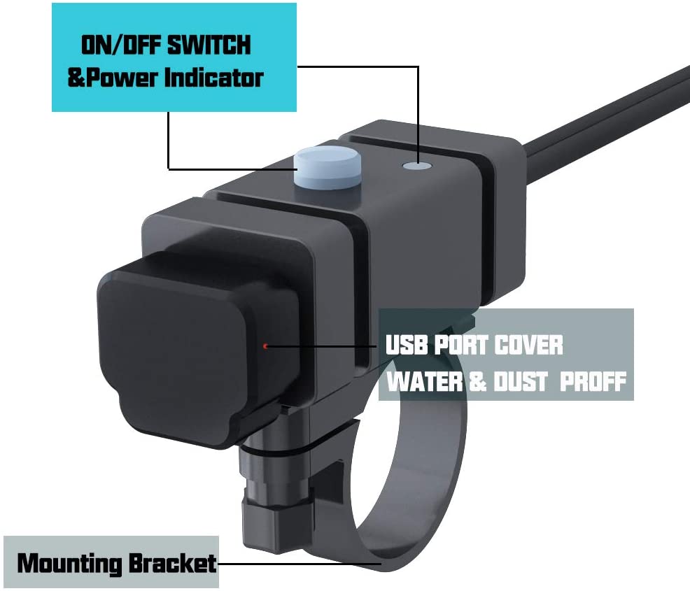 18W SAE to USB-C Motorcycle Phone Charger V892759