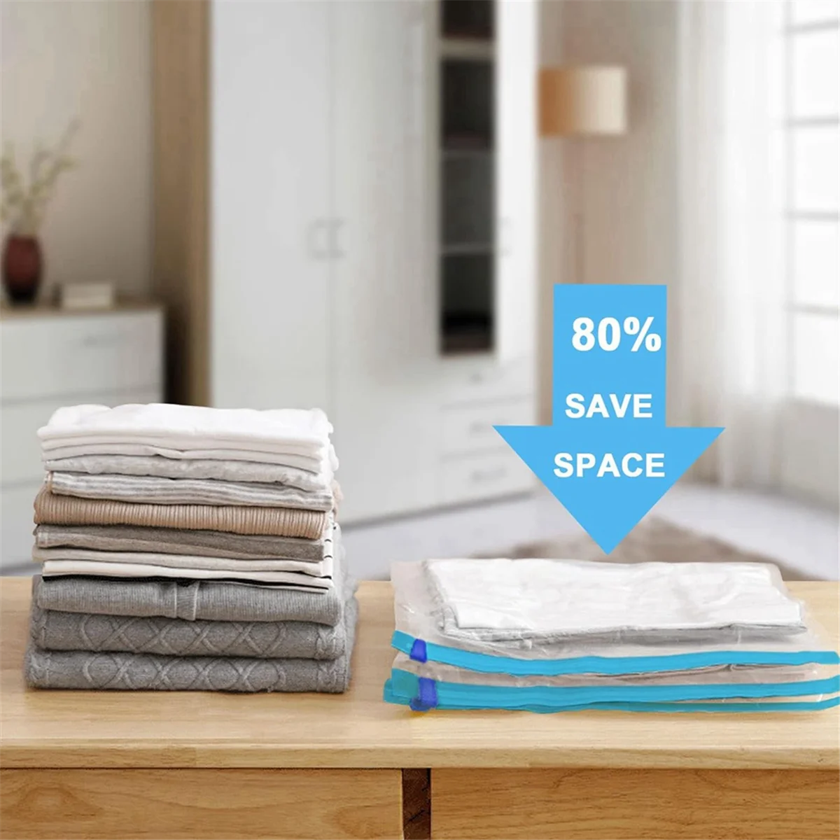12 Pack Reusable Roll Up Compression Bags 35X50cm Medium Vacuum Storage Bags X729846