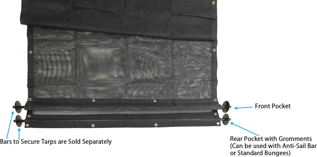 7' x 20' Vinyl Coated Mesh Tarps Cover with Double Pocket B72476