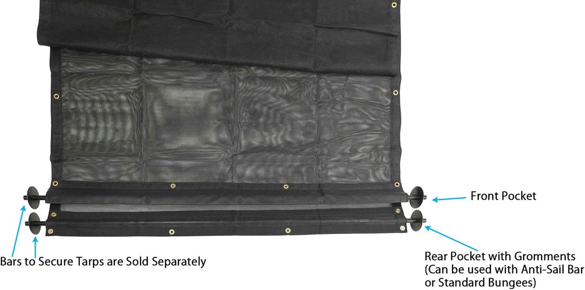 7' x 20' Vinyl Coated Mesh Tarps Cover with Double Pocket B72476