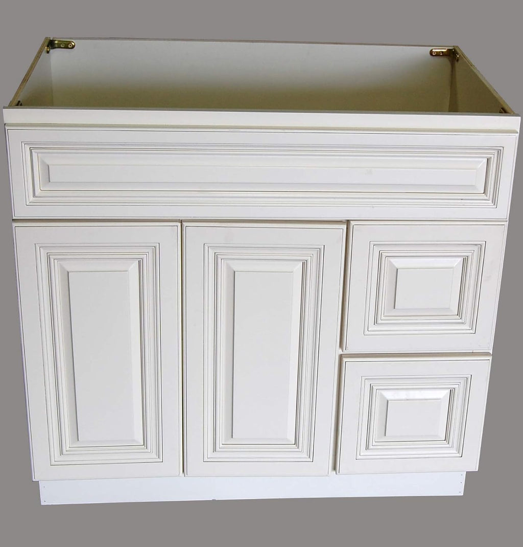 White Single-sink Bathroom Vanity Base Cabinet 36 Wide x 21 Deep Y72758
