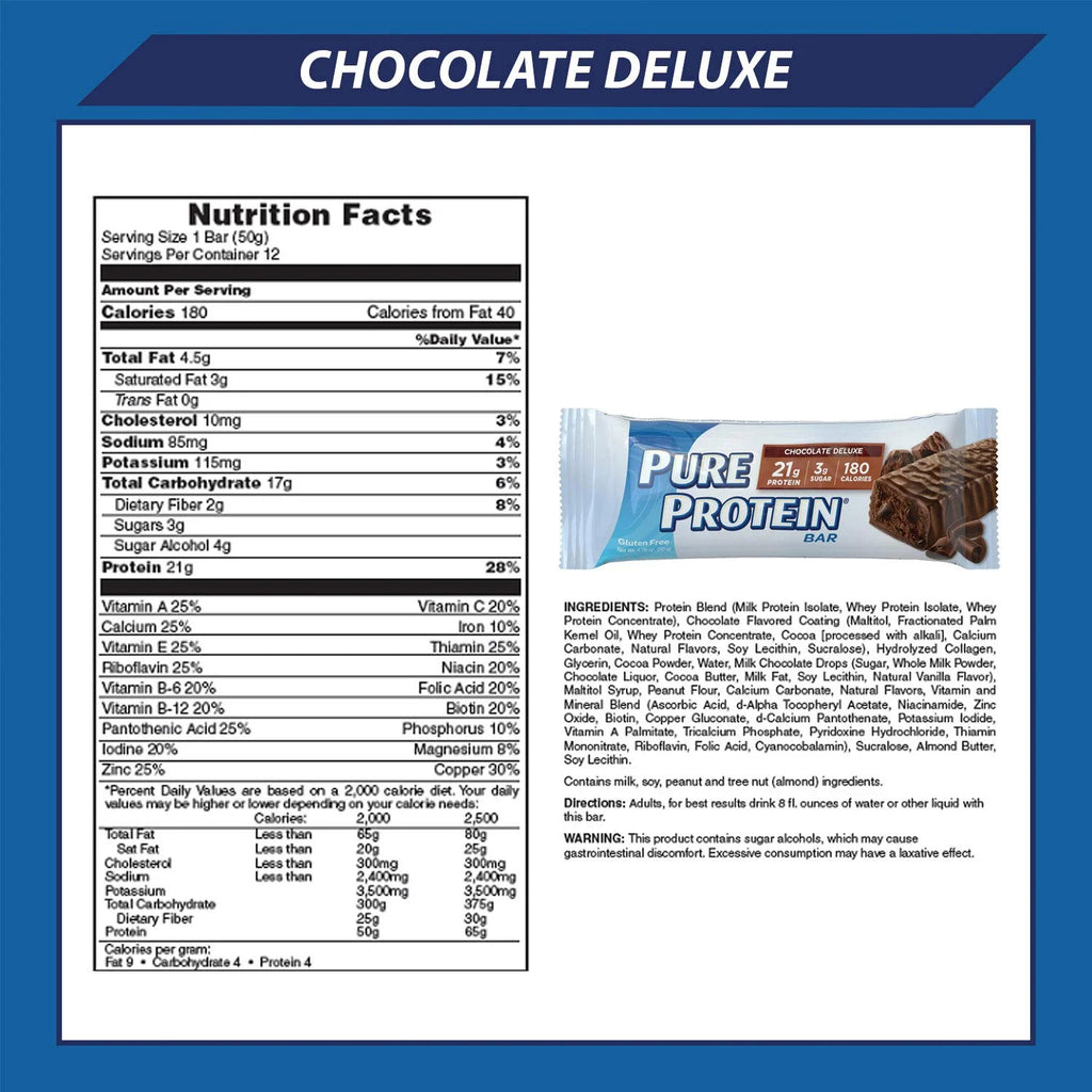 Chocolate Deluxe Protein Bars, 1.76 oz, 12 Count N72496