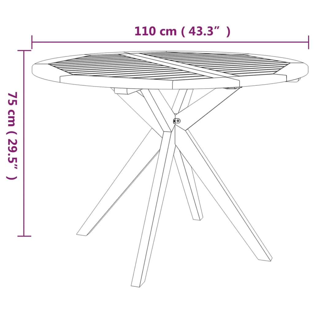 Wood Acacia Round Patio Dining Table L776894